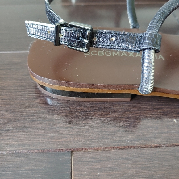 BCBGMaxAzria Faux Snakeskin Flat Sandals - Picture 5 of 5